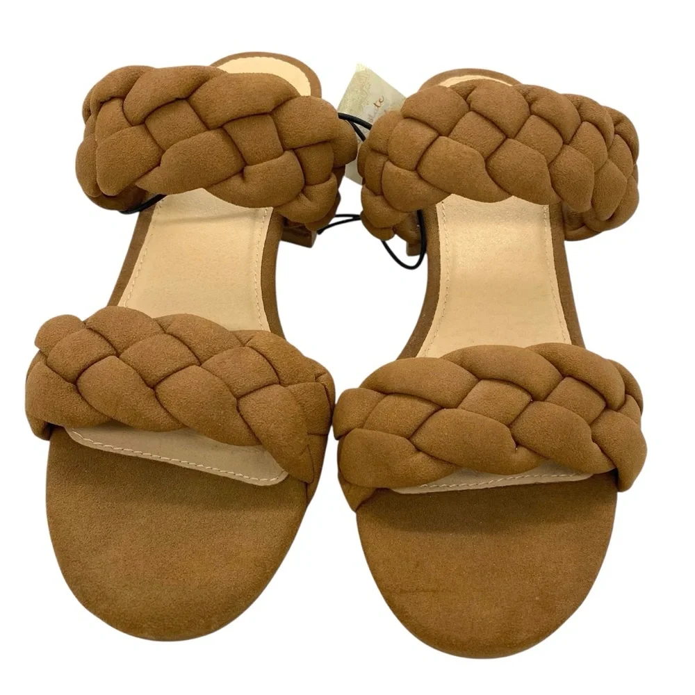 Oasis Society Regina Brown Braided Heel New
